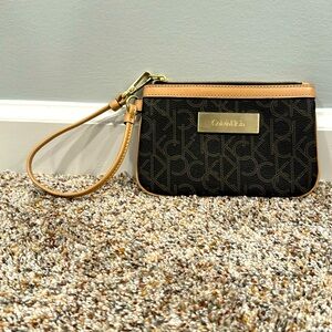 CALVIN KLEIN Brown Wristlet Like New Condition